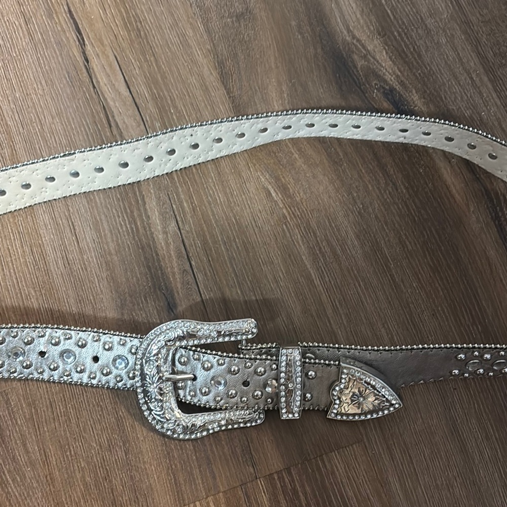 Elegant Silver Studded Belt